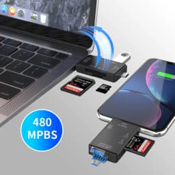 SD Card Reader USB C Card Reader 6 In 1 USB 2.0 TF/Mirco SD Smart Memory Card Reader Type C OTG Flash Drive Cardreader Adapter