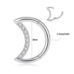 1PC G23 Titanium/316L Stainless Steel Hinged Clicker Nose Septum Opal Hoop Eyebrow Lip Ear Rings Body Piercing Jewelry