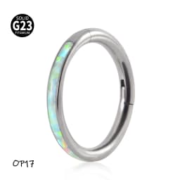 1PC G23 Titanium/316L Stainless Steel Hinged Clicker Nose Septum Opal Hoop Eyebrow Lip Ear Rings Body Piercing Jewelry