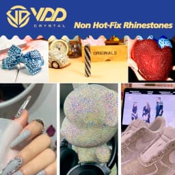 VDD 037 Angel Violet Glass Crystal Non Hot Fix Rhinestones Flatback Glue On Strass Glitter Stones Nail Art Accessories DIY