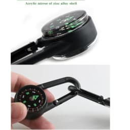 Mini Compass Thermometer Carabiner Compass Thermometer Carabiner 3 in 1 Outdoor Hiking Key Buckle Double Sided Metal Compasses