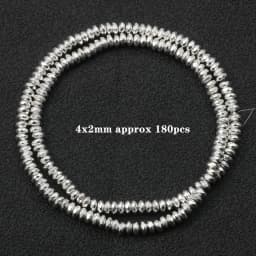 Natural Stone Silver Color Hematite Beads Rondelle Heart Star Round Loose Spacer beads for Jewelry Bracelet Making DIY Bracelet