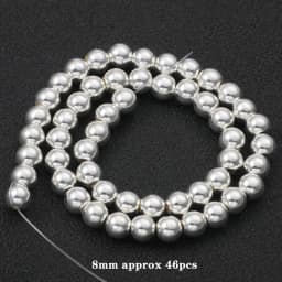 Natural Stone Silver Color Hematite Beads Rondelle Heart Star Round Loose Spacer beads for Jewelry Bracelet Making DIY Bracelet