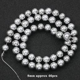 Natural Stone Silver Color Hematite Beads Rondelle Heart Star Round Loose Spacer beads for Jewelry Bracelet Making DIY Bracelet