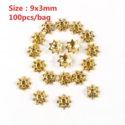 Metal Gold Color Hollow Flower Bead Caps Star Filigree Loose Spacer Caps for Earrings Bracelet Diy Jewelry Making Supplies
