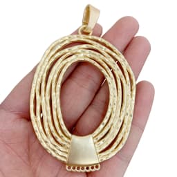 1 x Large Open Boho Bohemia Irregular Connector Matt Gold Color Charms Pendants for Necklace Jewelry Making Accessories