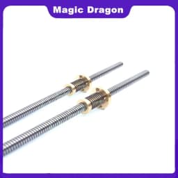 1PCS Clearance Elimination Nut + 1PCS T8 8mm T-type Stepper Motor Trapezoidal Lead Screw L=100 200 300 600mm For 3D Printer CNC