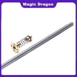 1PCS Clearance Elimination Nut + 1PCS T8 8mm T-type Stepper Motor Trapezoidal Lead Screw L=100 200 300 600mm For 3D Printer CNC