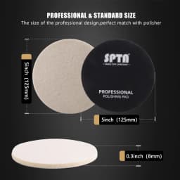 SPTA 1PC 1/2/3/4/5/6/7 Inch Wool Felt Glass Polishing Pad for RO/DA/GA Polisher Fast Cutting Gloss Buffing