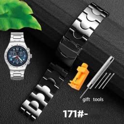 Fine steel watchband double convex mouth for Swatch watch YCS Yas YGS iron men's and women's steel watch strap 19 mm wristband