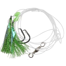 5packs Fishing Bait Rig Saltwater Flounder Rigs with Mono Leader for Flounder Sea Bass Halibut Black Pompano Bottom Fishing Rigs