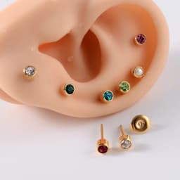1Pair Fashion Surgical Steel Sterile Ear Piercing 24K Gold Plated Nickel-free Ear Cartilage Tragus Studs Earring Puncture Jewery