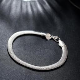 Fine 18K gold 6MM soft snake bone Chain 925 Sterling silver Bracelets for Women men Fashion Party Gifts elegant Jewelry