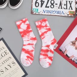 Autumn And Winter New Products Tie-dye Socks Women's Cotton Tube Socks Korean Personality Street Sports Style Basketball Socks