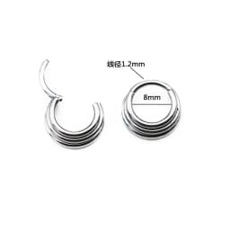 316L Surgical Stainless Steel Segment 3 Layer Septum Nose Rings Hoops for Women Clicker Tragus Helix earrings body Piercing 1pc