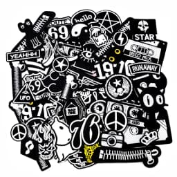 CAT Peace Embroidered Applique Patches Fabric Garment Apparel Clothing Accessories Embroidery Badges Star