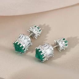 High-quality High-End Zircon Vintage Fashion Jewelry, Women Cubic Square Earrings Women's Light Luxury Style Earrings Girl Gifts