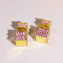 High-quality High-End Zircon Vintage Fashion Jewelry, Women Cubic Square Earrings Women's Light Luxury Style Earrings Girl Gifts