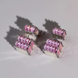 High-quality High-End Zircon Vintage Fashion Jewelry, Women Cubic Square Earrings Women's Light Luxury Style Earrings Girl Gifts