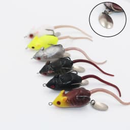 2Pcs/1pc 3D Eyes Soft Mouse Bait Fishing Lure 4.5cm 10g Floating Crankbait Artificial Bait Fishing tackle everything for fishing
