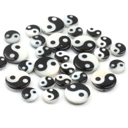 8/12mm Tai Chi Bagua Shell Beads Charm Pendant Black White Round Gossip Yin Yang Beads For Jewelry Making DIY Hairpin Gift