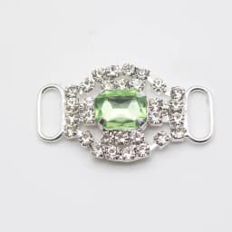 LKERAN 10Pcs 20*34mm Fashion Crystal Buckles Rhinestone Bikini Connector Ribbon Clothing Buckle