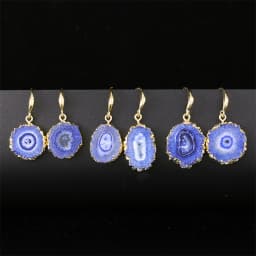 Irregular Druzy Quartz Stone Sunflower Drop EarRing for Women Dyed Color Reiki Healing Jewelry Purple