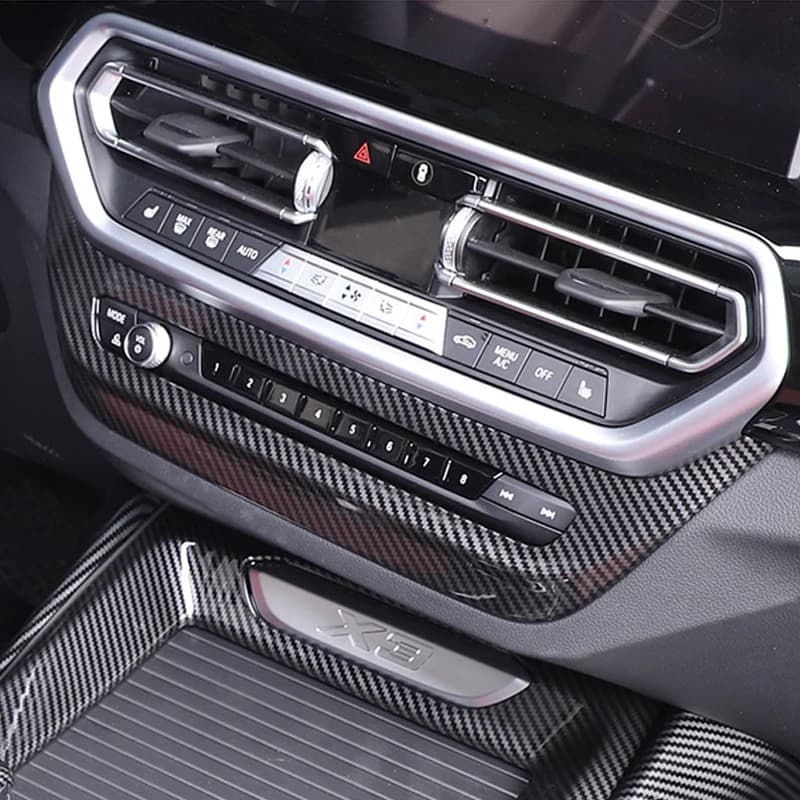 Car Styling For BMW X3 X4 G01 G02 2022 Carbon fiber Stickers Air outlet Conditioning Knob buttons Cover Frame Trim Accessories