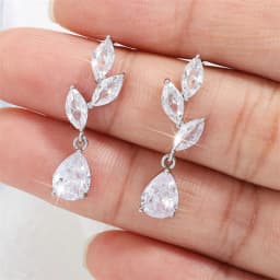 ZAKOL Vintage Flower Shape Zircon Water Drop Crystal Pendant Dangle Women's Earrings Bridal Wedding Jewelry 2026 Trend