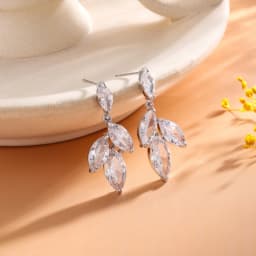 ZAKOL Vintage Flower Shape Zircon Water Drop Crystal Pendant Dangle Women's Earrings Bridal Wedding Jewelry 2026 Trend