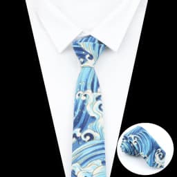 High Quality Cute Linen Cartoon Tie For Men Cat Polar Bear Watermelon Waves Printed Funny Gift Animal Narrow Striped Slim Cravat