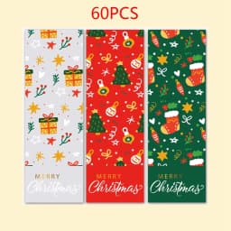30-60Pcs Merry Christmas Stickers 6 Style Animals Snowman Trees Decorative Stickers Wrapping Gift Box Label Christmas Tags