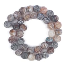 4/6/8/10/12mm Natural Colorful Frost Cracked Agates Stone Round Loose Spacer Beads For Jewelry Making DIY Bracelet Handmade