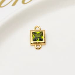 1pcs Diy Jewelry Accessories Copper Inlaid Zircon Square Geometry Double Pendant Earrings Bracelet Material Handmade Charms