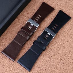 26MM 28MM 30MM 32MM For Diesel Watchbands Men's Wrist Large Size Watch Bands POlice Black Brown Genuine Calf Hide Leather Strap
