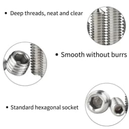 Hexagon Socket Set Screws Cone Point Grub Screw M2 M2.5 M3 M4 M5 M6 M8 M10 M12 304 Stainless Steel Allen Head Hex Socket Screw
