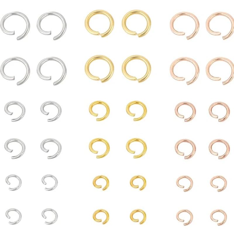 100pcs Stainless Steel Open Jump Rings Round 0.8mm Thick Connector Rings for DJY Necklace Bracelet Jewelry Making