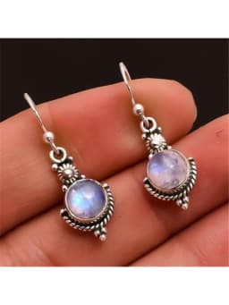 925 Sterling Silver Moonstone Drop Earring for Women fine Gemstone bijoux femme silver 925 Jewelry Drop Garnet oorbellen Earring