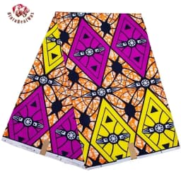 Bintarealwax Wholesale Africa Farbic 2025 Ankara Polyester Sewing Fabric Light Color Material for Women Party Dress FP6390