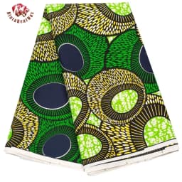 Bintarealwax Wholesale Africa Farbic 2025 Ankara Polyester Sewing Fabric Light Color Material for Women Party Dress FP6390