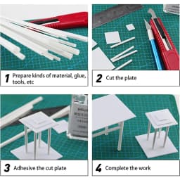 50/10pcs ABS Plastic Square Tube Hollow Square Bar Rods Styrene Rod for DIY Sand Table Architectural Model Making