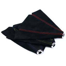 JDM Style Red Suede Leather Shifter Lever Boot Cover Shift Knob Collars for Universal Manual Car