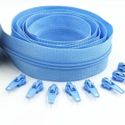3#10 Meters Zipper By The Yard Nylon Coil Zippers with 20pcs Zipper Slider for Purses, Bags and Other Sewing Projects
