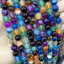 4 6 8 10 MM Natural Colorful Agates Round Loose Stone Beads For Jewelry Making Charm Diy Bracelet Necklace Earrings Material