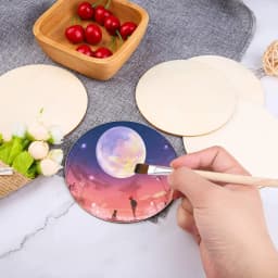 2-100Pcs Natural Pine Round Unfinished Wood Slices 1cm-10cm DIY Crafts Wooden Circle Discs for Christmas Painting Ornament Decor