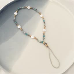 Cell Phone Chains Beaded Mobile Strap Boho Style Lanyard Polymer Clay Pearl Chain For Mobile Phone Holder Accessories