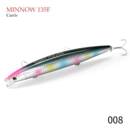 Hunthouse Tungsten Minnow Fishing Lure 135mm 21g Dynamic Balance Casting System Floating Wobblers Bait For Bass Blue Fish LW430