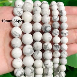 Natural Stones Matte White Howlite Turquoises Beads Tube Faceted Round Loose Seed Beads for Jewelry Making DIY Handmade Bracelet