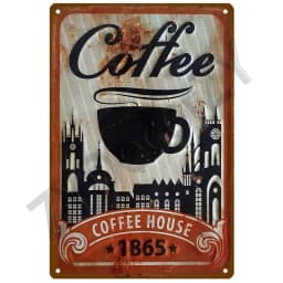 Coffee Retro Tin Sign Poster Vintage Wall Poster Metal Sign Decorative Wall Plate Kitchen Plaque Metal Vintage Decor Accessories