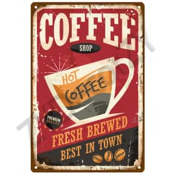 Coffee Retro Tin Sign Poster Vintage Wall Poster Metal Sign Decorative Wall Plate Kitchen Plaque Metal Vintage Decor Accessories